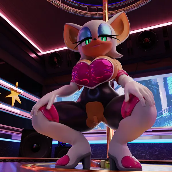rouge the bat (sega, sonic the hedgehog (series)) created by skippyarts