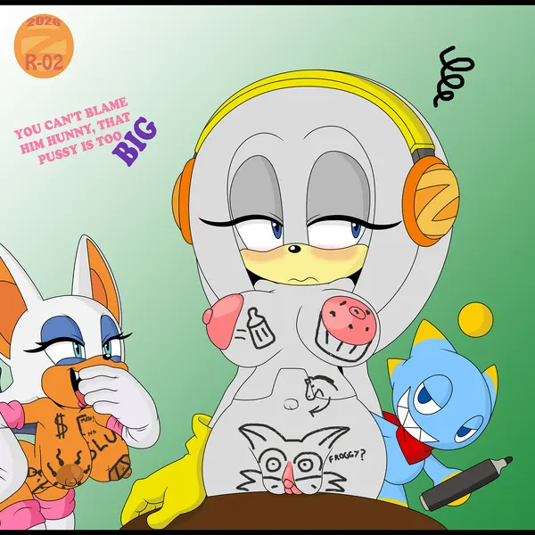 rouge the bat, zeta the echidna (pussy-cat (meme), sega) created by zeta r-02