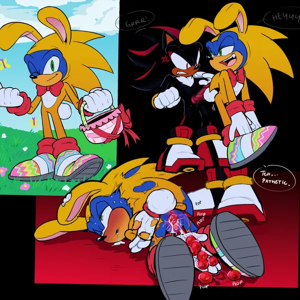 shadow the hedgehog, sonic the hedgehog (easter, sega) created by somedivs