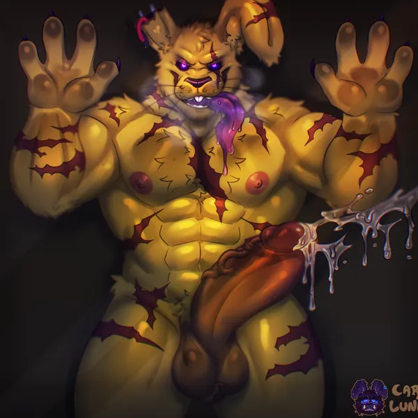 springtrap (fnaf) (five nights at freddy's, five nights at freddy's 3) created by carl lunner