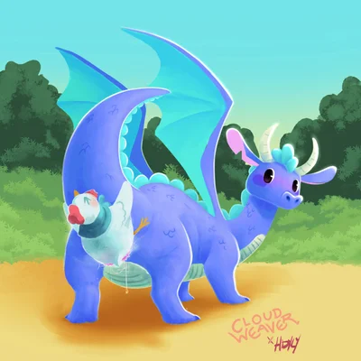 steam sale chicken, steam sale dragon (mythology, valve) created by cloudweaver (artist), hdyly
