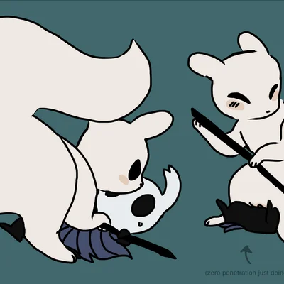 survivor (rain world), the knight (hollow knight) (hollow knight (franchise), rain world) created by artienvy