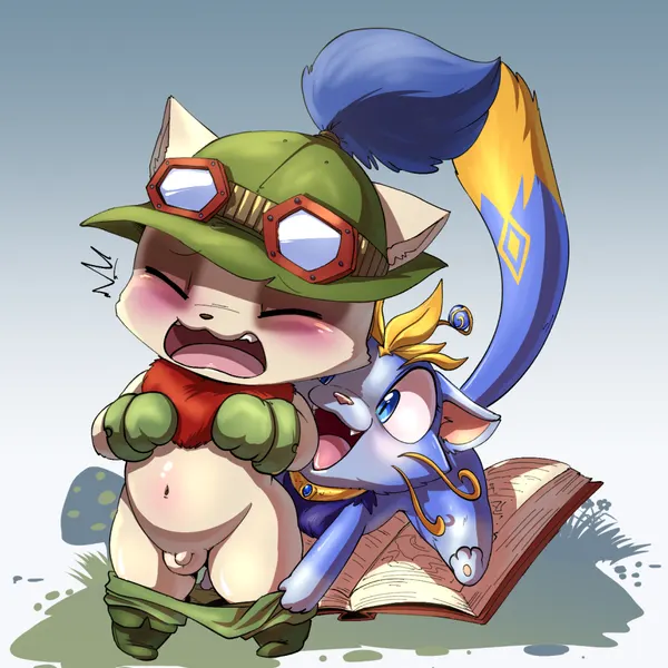 teemo (lol), yuumi (lol) (league of legends, riot games) created by lkiws