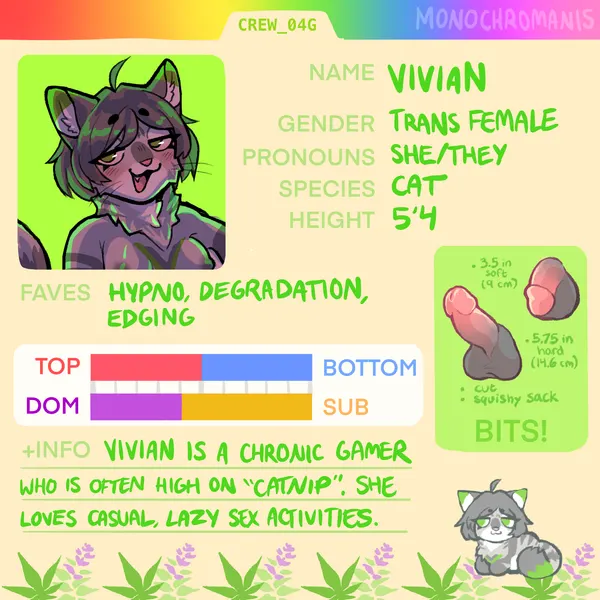 vivian the cat created by monochromanis