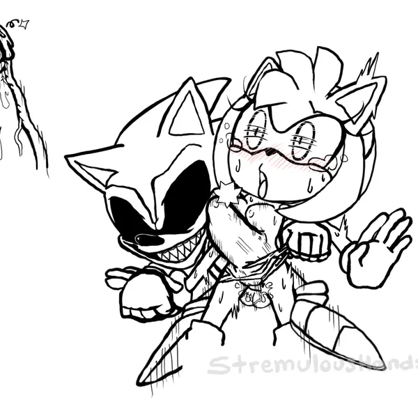 2011 x, amy rose, sonic.exe (sega, sonic.exe (creepypasta)) created by stremuloushands