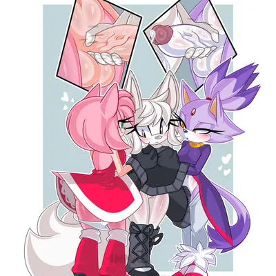 amy rose, blaze the cat, fan character (sega, sonic the hedgehog (series)) created by cand1tty