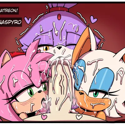 amy rose, blaze the cat, rouge the bat (sega, sonic the hedgehog (series)) created by renaspyro