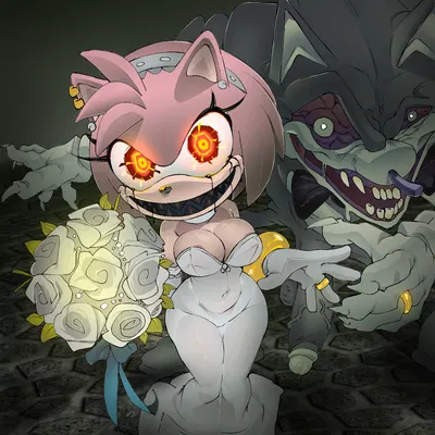 amy rose, possessed amy rose, sonic.exe (archie comics, creepypasta) created by calabreso