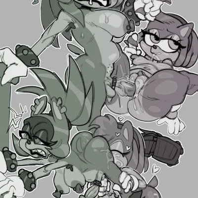 amy rose, surge the tenrec (idw publishing, sega) created by gnauseating