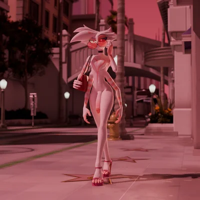 angel dust (hazbin hotel, hellaverse) created by fishfunk (artist)