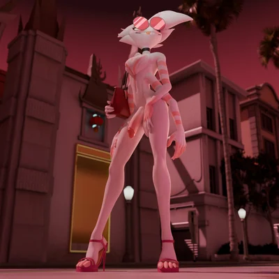 angel dust (hazbin hotel, hellaverse) created by fishfunk (artist)