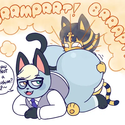 ankha (animal crossing), raymond (animal crossing) (animal crossing, nintendo) created by drawful-s