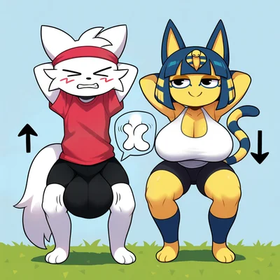 ankha (animal crossing), silly cat (mauzymice) (animal crossing, boykisser (meme)) created by yasuhikonsfw