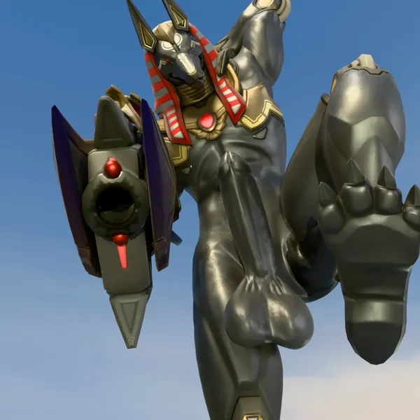 anubis, anubis reaper, reaper (overwatch) (blizzard entertainment, egyptian mythology) created by rungiko