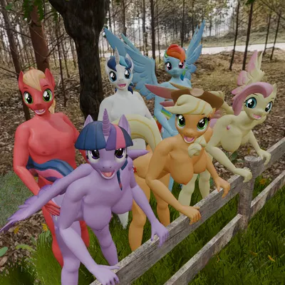 applejack (mlp), big macintosh (mlp), fluttershy (mlp) (friendship is magic, hasbro) created by oreothehornypanda