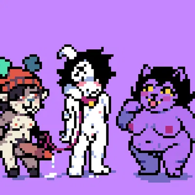 asriel dreemurr, boyband asriel, catty cattenheimer (deltarune, undertale) created by dracozhilla