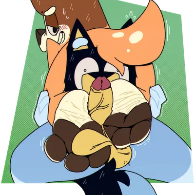 bandit heeler, chilli heeler (bluey (series)) created by dogeoisie