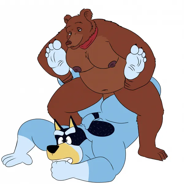 bandit heeler, uncle rusty (little bear) (bluey (series), little bear) created by denki404