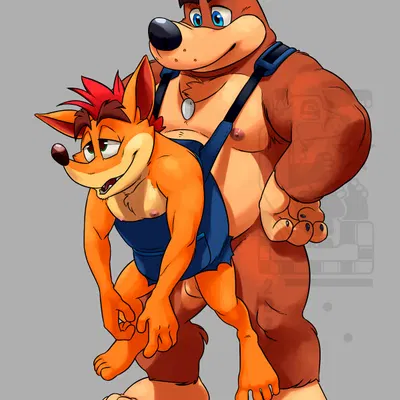 banjo (banjo-kazooie), crash bandicoot (activision, banjo-kazooie) created by eclipticafusion