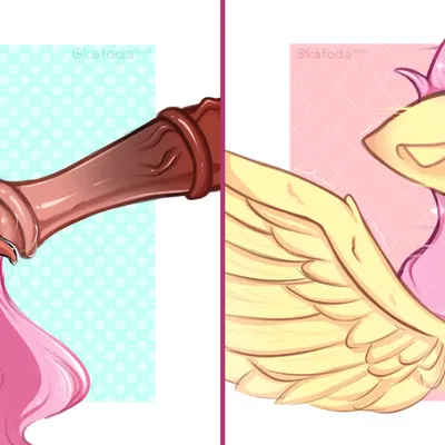 big macintosh (mlp), fluttershy (mlp) (friendship is magic, hasbro) created by katoda