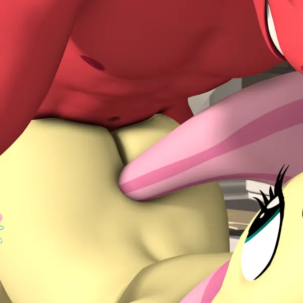 big macintosh (mlp), fluttershy (mlp) (friendship is magic, hasbro) created by rainium