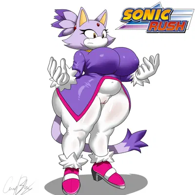 blaze the cat (sega, sonic the hedgehog (series)) created by cuernosblancos