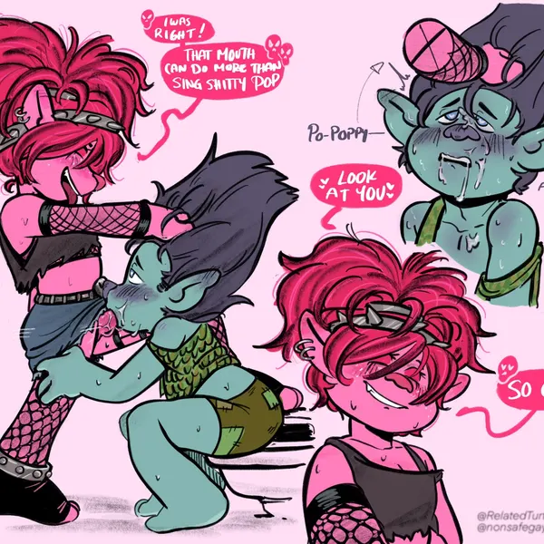 branch (trolls), poppy (trolls) (dreamworks, trolls (dreamworks)) created by relatedturtles