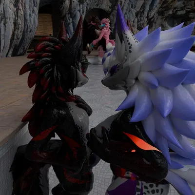 cherry blossom (hound helldan), ginger sprinkle (hound helldan), hound (hound helldan) (mythology) created by hound helldan