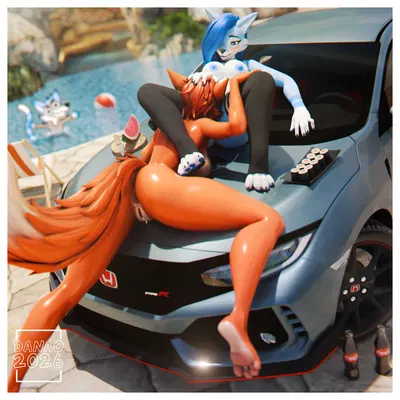 danna (danna nsfw270), foxy (fnaf) (five nights at freddy's, honda civic) created by danna nsfw270