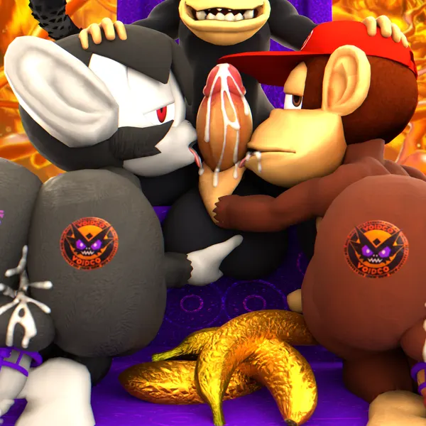 diddy kong, lire (doommusk), void kong (donkey kong (series), donkey kong bananza) created by doommusk