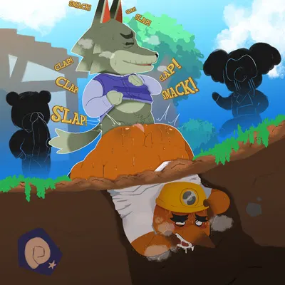 dobie (animal crossing), mr. resetti (animal crossing, nintendo) created by bepboye