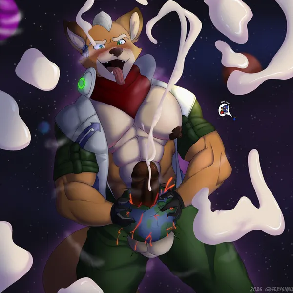 falco lombardi, fox mccloud (nintendo, star fox) created by klr-rio