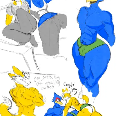 falco lombardi, fox mccloud (nintendo, star fox) created by nastyfr