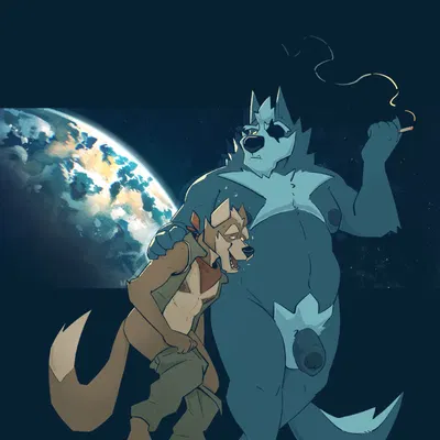 fox mccloud, wolf o'donnell (nintendo, star fox) created by chocolateandmilk