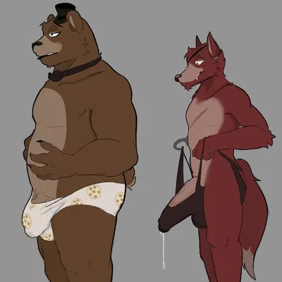 foxy (fnaf), freddy (fnaf) (five nights at freddy's, scottgames) created by moonydoony