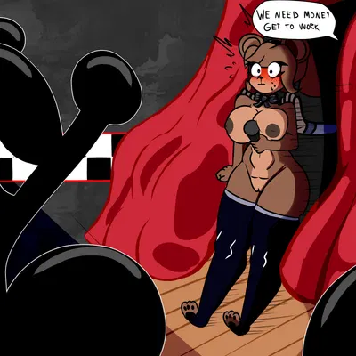 freddy (fnaf), frenni (cryptiacurves) (five nights at freddy's, fredina's nightclub) created by bell-thing