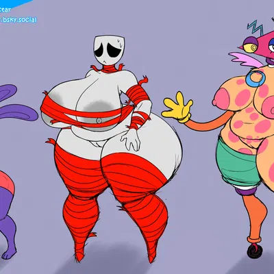 gangle (tadc), jax (tadc), zooble (tadc) (glitch productions, the amazing digital circus) created by feitadenectar