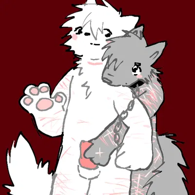 gray dog (kittycatiplier), white dog (kittycatiplier) created by kittycatiplier