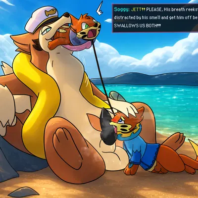 jett (buizel), soggy (soggybuizel) (nintendo, pokemon) created by nibblenook