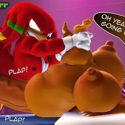 knuckles the echidna, rouge the bat (sega, sonic the hedgehog (series)) created by rocketspuff