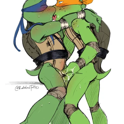 leonardo (tmnt), michelangelo (tmnt) (teenage mutant ninja turtles) created by relatedturtles