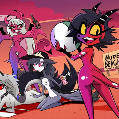 loona (helluva boss), millie (helluva boss), octavia (helluva boss) (hellaverse, helluva boss) created by moon pearl, succubi samus