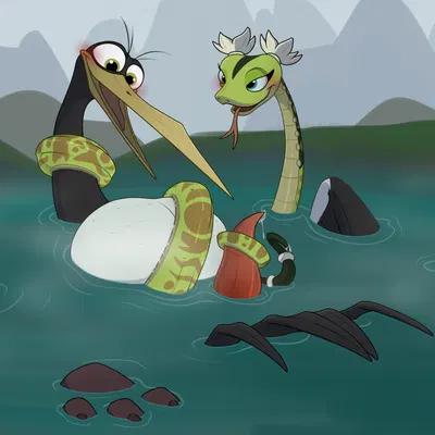 master crane, master viper (dreamworks, kung fu panda) created by mcfan