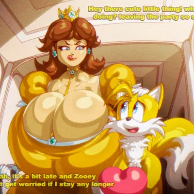 miles prower, princess daisy (mario bros, nintendo) created by angelauxes