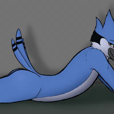 mordecai (regular show) (cartoon network, regular show) created by welden (artist)
