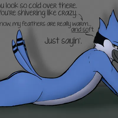 mordecai (regular show) (cartoon network, regular show) created by welden (artist)