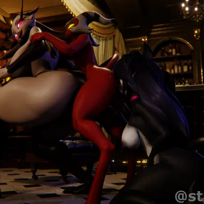 moxxie (helluva boss), octavia (helluva boss), stella (helluva boss) (hellaverse, helluva boss) created by strikefrommidnight