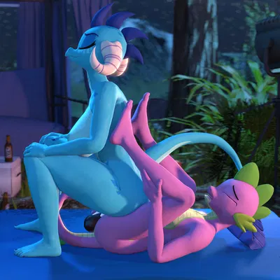 princess ember (mlp), spike (mlp) (friendship is magic, hasbro) created by antonsfms