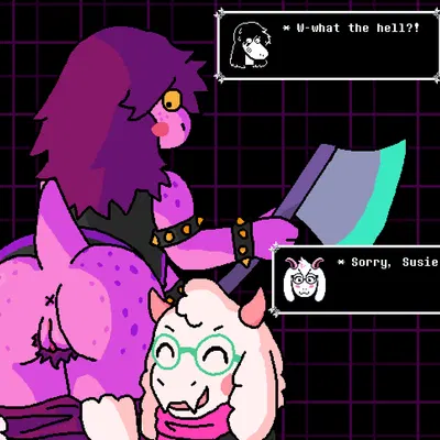 ralsei, susie (deltarune) (deltarune, undertale (series)) created by pixel vibri