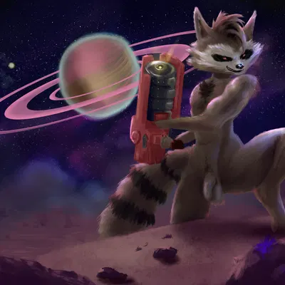 rocket raccoon (guardians of the galaxy, marvel) created by flashbulbmemory